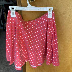 Polka Dot peach colored mini skirt. Size XS